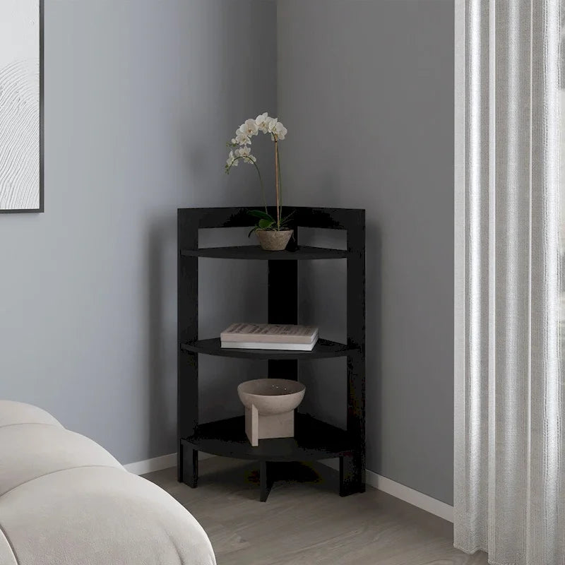 Table d'angle à 3 niveaux pour salon ou chambre à coucher – Noir