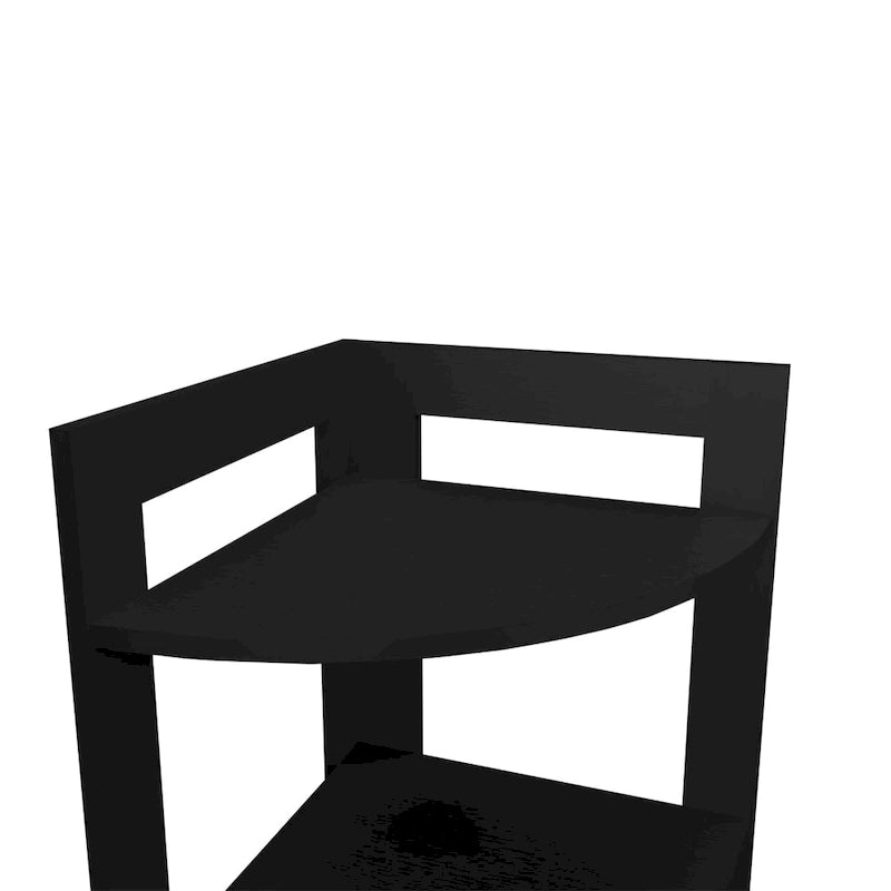 Table d'angle à 3 niveaux pour salon ou chambre à coucher – Noir