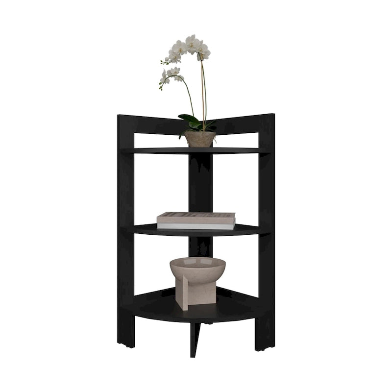 Table d'angle à 3 niveaux pour salon ou chambre à coucher – Noir