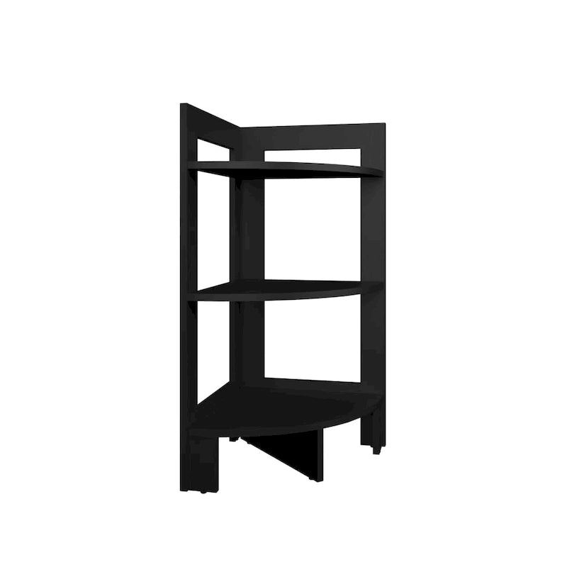 Table d'angle à 3 niveaux pour salon ou chambre à coucher – Noir
