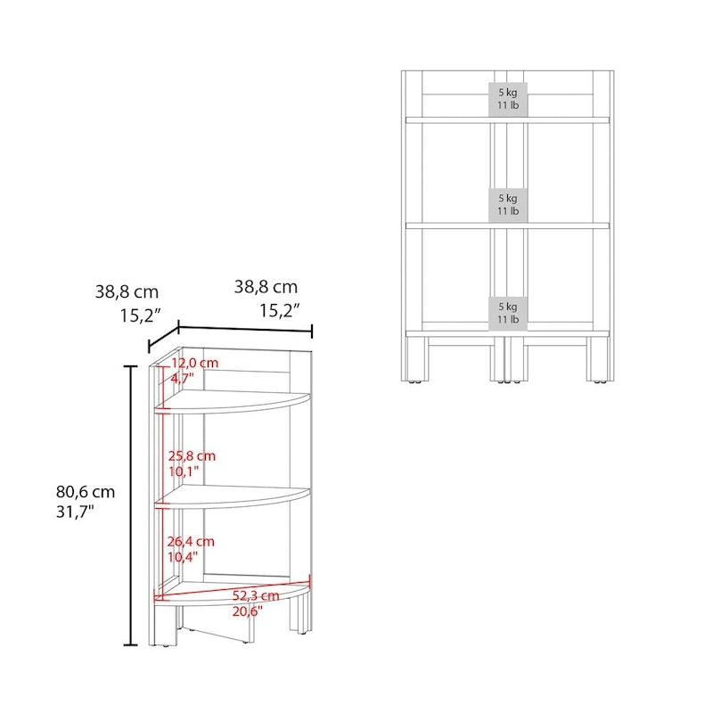 Table d'angle à 3 niveaux pour salon ou chambre à coucher – Noir
