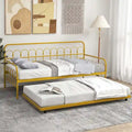 Lit de repos double en métal avec lit gigogne escamotable – Lit 2-en-1 compact