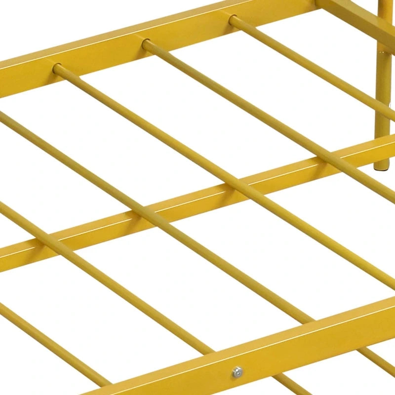 Lit de repos double en métal avec lit gigogne escamotable – Lit 2-en-1 compact