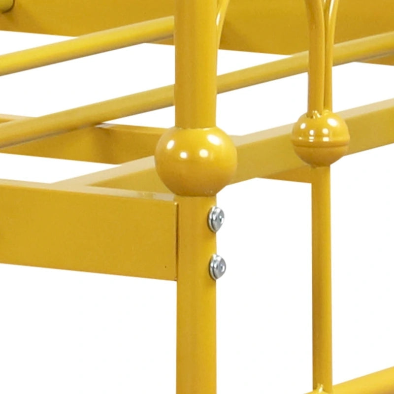 Lit de repos double en métal avec lit gigogne escamotable – Lit 2-en-1 compact