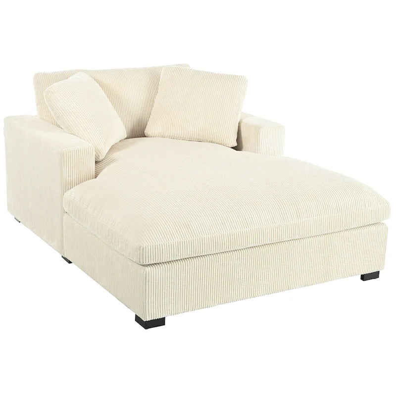Chaise longue en tissu surdimensionnée – Beige