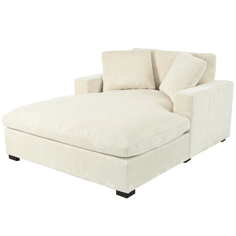 Chaise longue en tissu surdimensionnée – Beige