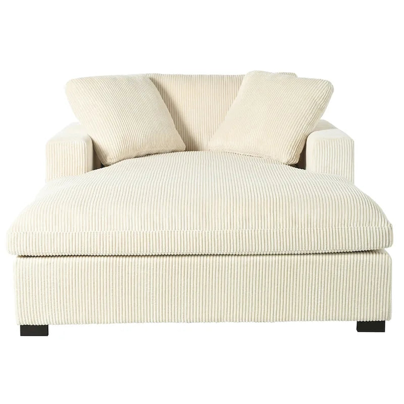Chaise longue en tissu surdimensionnée – Beige