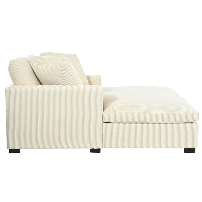 Chaise longue en tissu surdimensionnée – Beige
