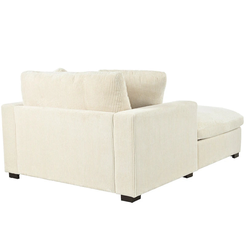 Chaise longue en tissu surdimensionnée – Beige