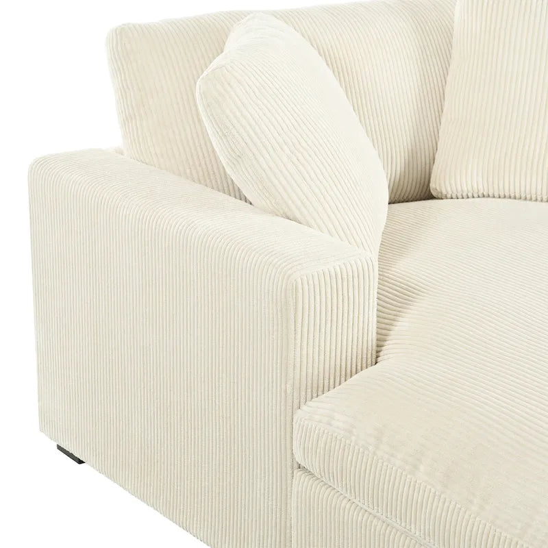 Chaise longue en tissu surdimensionnée – Beige