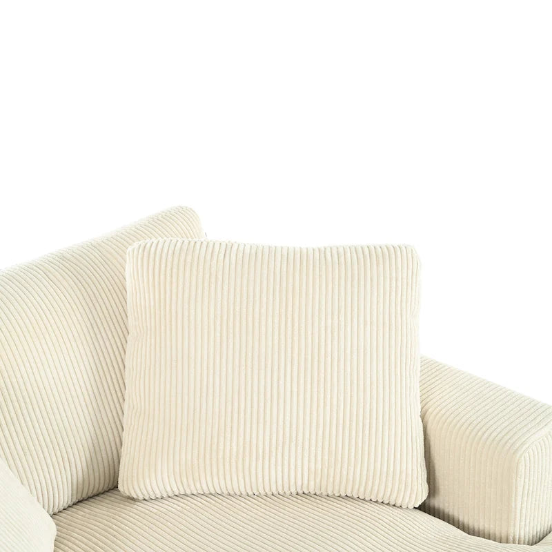 Chaise longue en tissu surdimensionnée – Beige