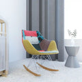 Fauteuil à bascule d'allaitement rembourré avec piètement Eiffel – Fauteuil d'appoint moderne