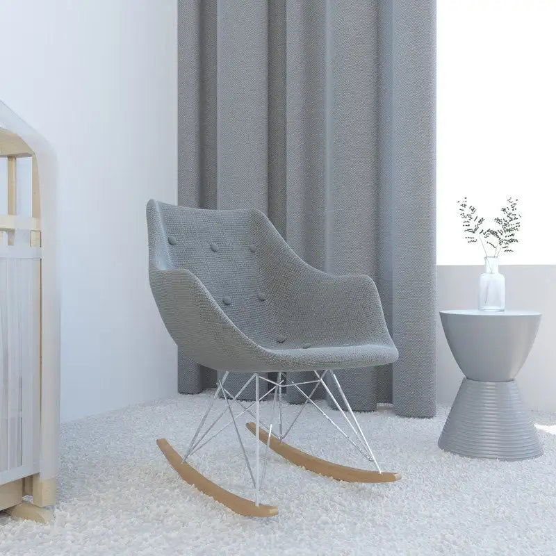 Fauteuil à bascule d'allaitement rembourré avec piètement Eiffel – Fauteuil d'appoint moderne