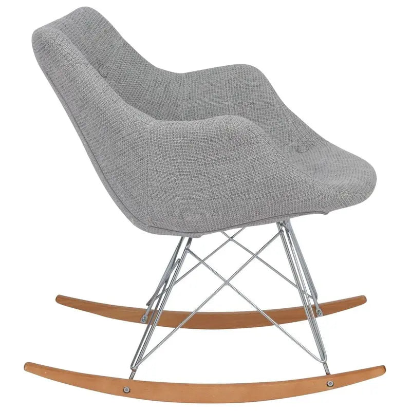 Fauteuil à bascule d'allaitement rembourré avec piètement Eiffel – Fauteuil d'appoint moderne