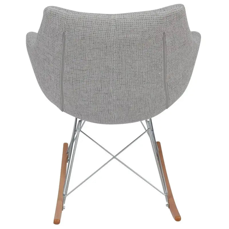 Fauteuil à bascule d'allaitement rembourré avec piètement Eiffel – Fauteuil d'appoint moderne