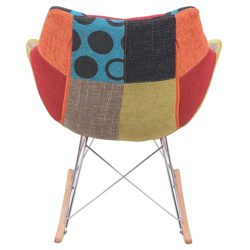 Fauteuil à bascule d'allaitement rembourré avec piètement Eiffel – Fauteuil d'appoint moderne