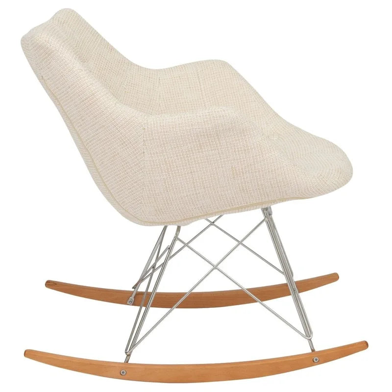Fauteuil à bascule d'allaitement rembourré avec piètement Eiffel – Fauteuil d'appoint moderne