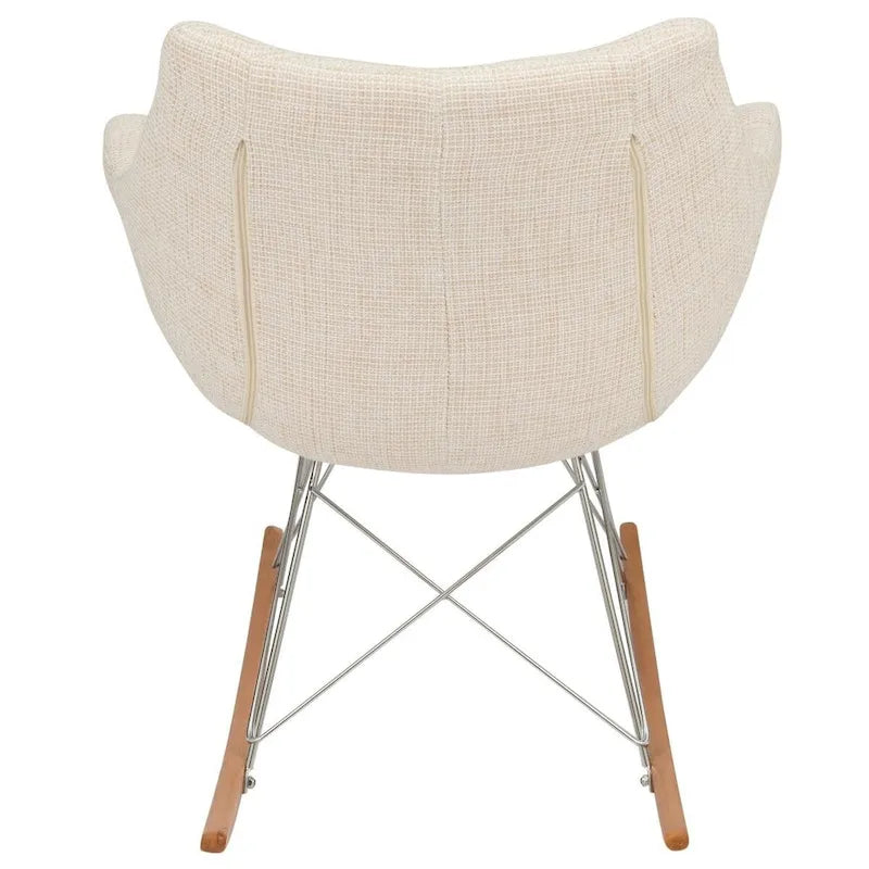 Fauteuil à bascule d'allaitement rembourré avec piètement Eiffel – Fauteuil d'appoint moderne