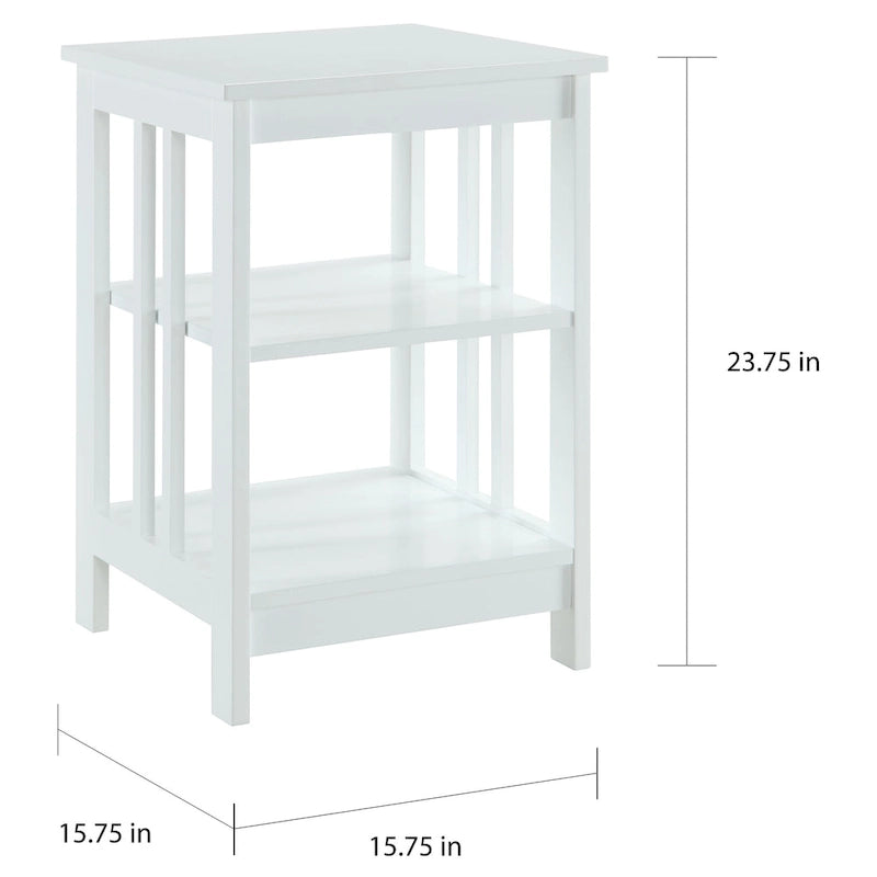 Table d'appoint à 3 niveaux pour salon — 40 cm L × 40 cm l × 60,3 cm H, 6 options de couleur