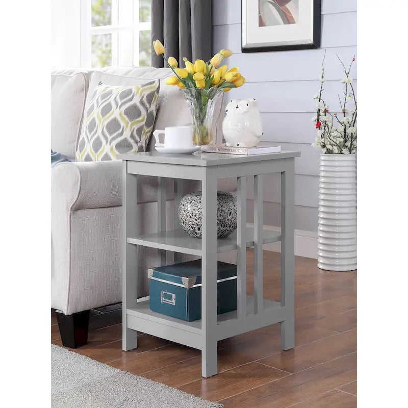 Table d'appoint à 3 niveaux pour salon — 40 cm L × 40 cm l × 60,3 cm H, 6 options de couleur