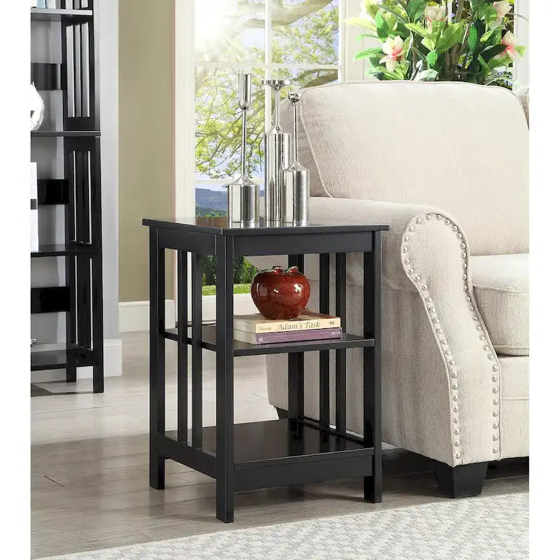 Table d'appoint à 3 niveaux pour salon — 40 cm L × 40 cm l × 60,3 cm H, 6 options de couleur