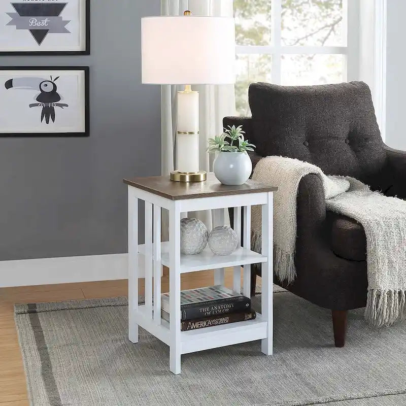 Table d'appoint à 3 niveaux pour salon — 40 cm L × 40 cm l × 60,3 cm H, 6 options de couleur