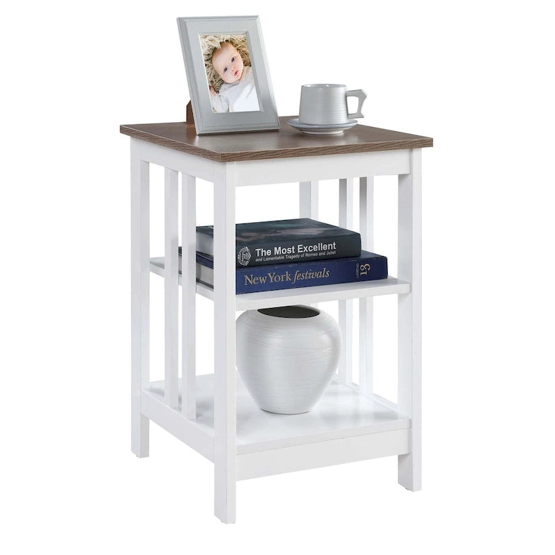 Table d'appoint à 3 niveaux pour salon — 40 cm L × 40 cm l × 60,3 cm H, 6 options de couleur