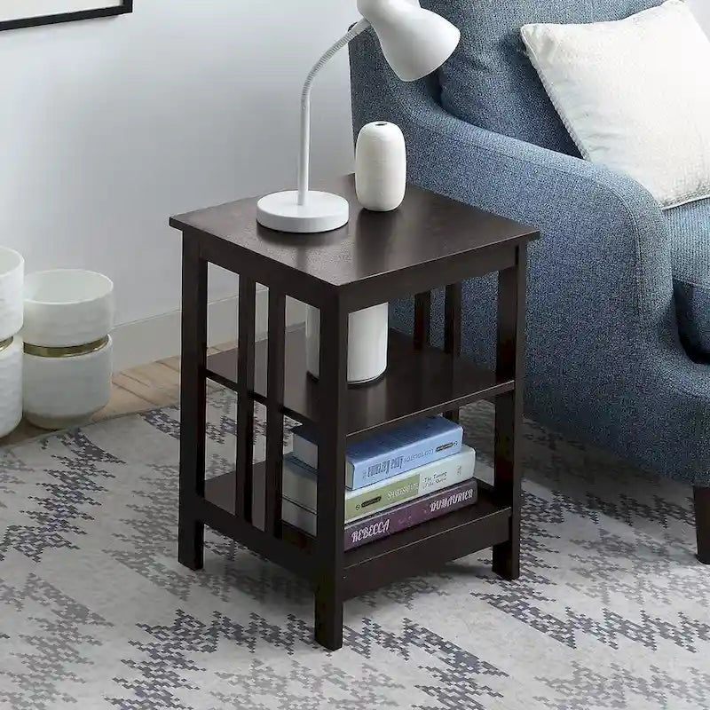 Table d'appoint à 3 niveaux pour salon — 40 cm L × 40 cm l × 60,3 cm H, 6 options de couleur