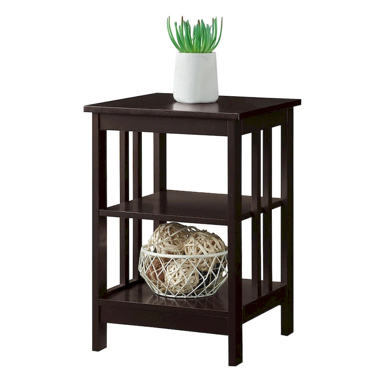 Table d'appoint à 3 niveaux pour salon — 40 cm L × 40 cm l × 60,3 cm H, 6 options de couleur