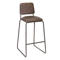 Tabouret de bar rétro du milieu du siècle avec assise en similicuir — Acier de qualité commerciale, hauteur comptoir et bar