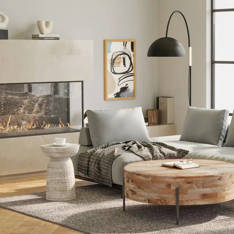 Table d'appoint contemporaine en bois massif
