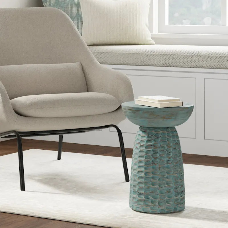 Table d'appoint contemporaine en bois massif