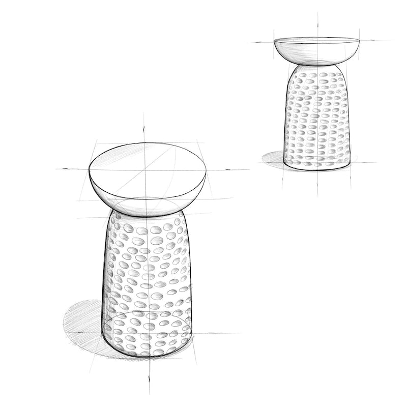 Table d'appoint contemporaine en bois massif