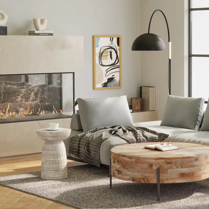 Table d'appoint contemporaine en bois massif