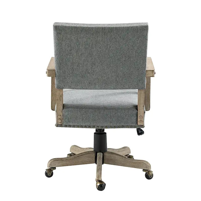Chaise de bureau pivotante à hauteur réglable avec garniture cloutée (mi-dossier) – Mélange de lin, capacité de 250 lb
