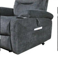 Liyasi Electric Power Lift Recliner Chair with Massage and Heat for Elderly, 3 Positions, 2 Side Pockets, Cup Holders, USB Char