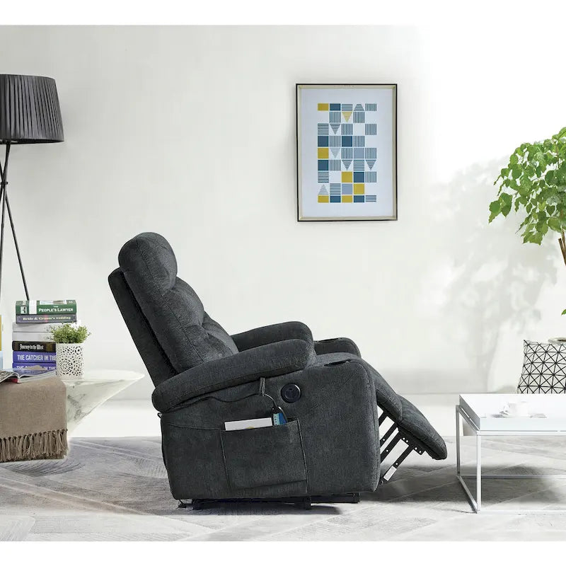 Fauteuil inclinable releveur avec massage, chauffage, porte-gobelets et chargement USB