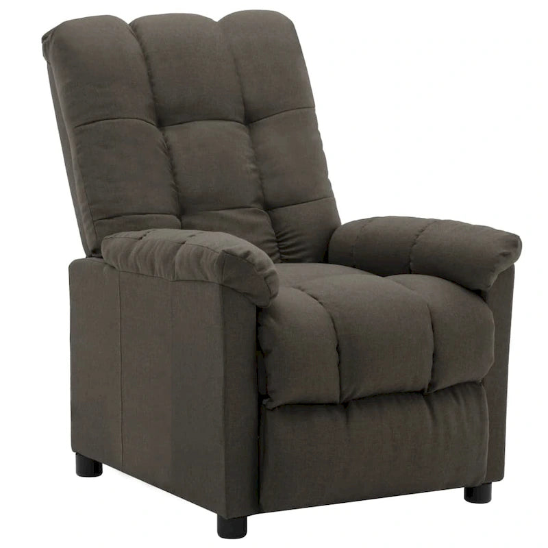 Fauteuil inclinable en tissu avec dossier et repose-pieds réglables – Taupe
