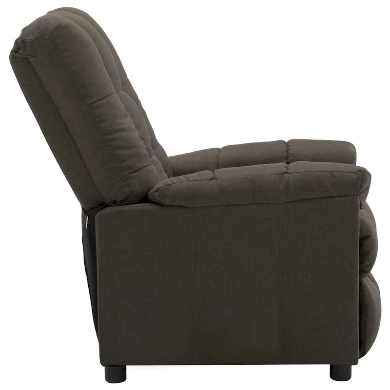 Fauteuil inclinable en tissu avec dossier et repose-pieds réglables – Taupe