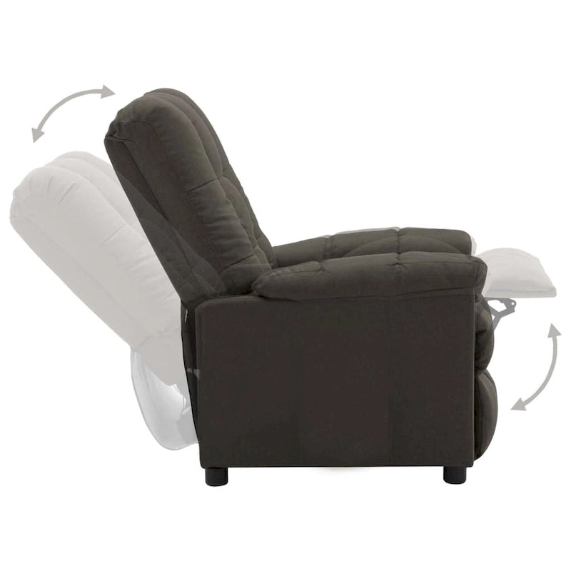 Fauteuil inclinable en tissu avec dossier et repose-pieds réglables – Taupe