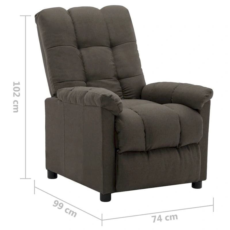 Fauteuil inclinable en tissu avec dossier et repose-pieds réglables – Taupe