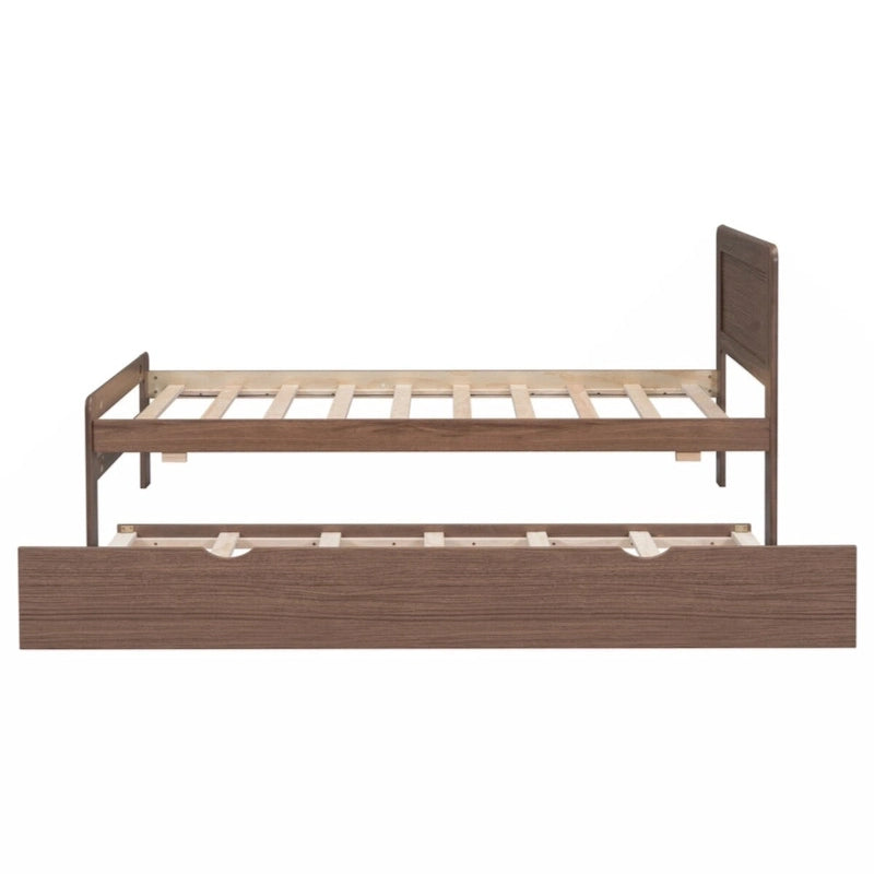 Cadre de lit plateforme double avec lit gigogne et 2 tiroirs de rangement — Style moderne