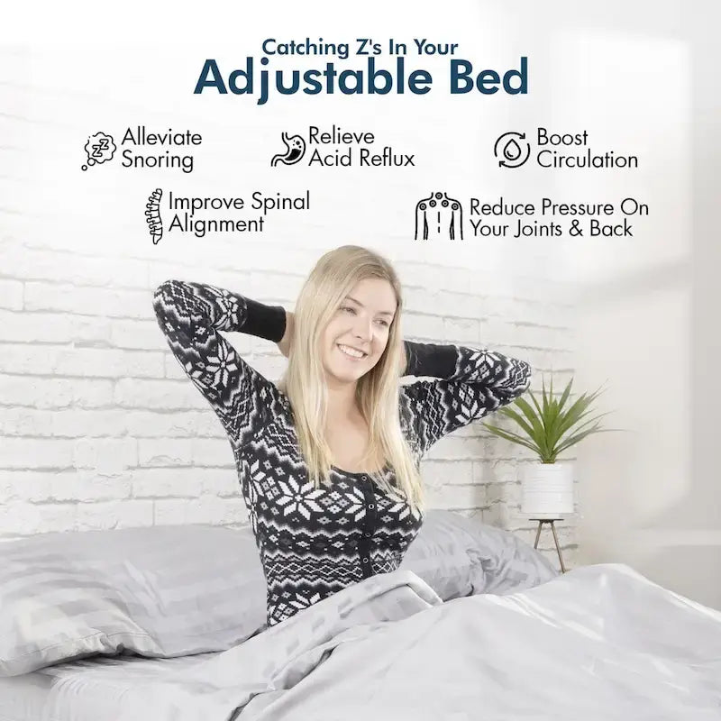 Sommier Articulé avec Matelas Hybride 30 cm, Massage, USB, Lumière Sous le Lit et Contrôle via Application