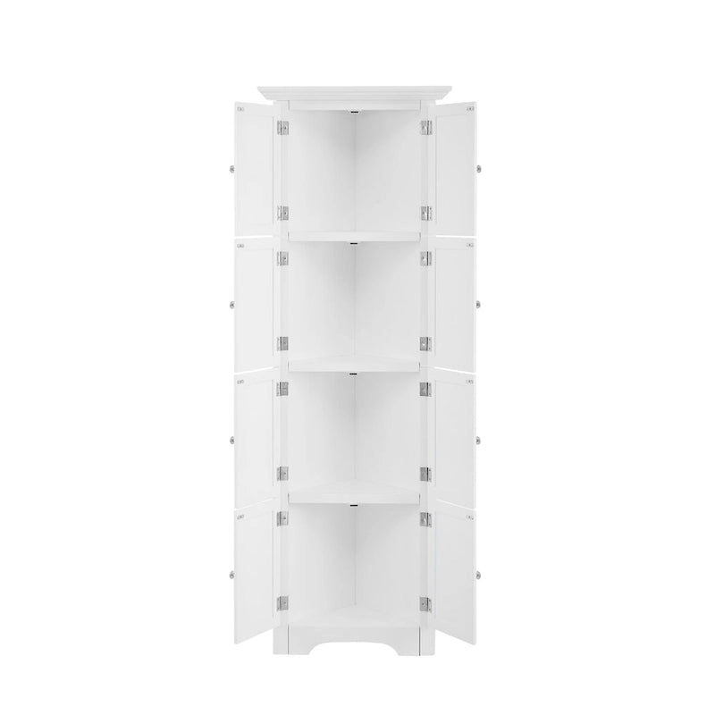 Armoire haute de rangement avec 4 étagères et portes — 61,6 cm (L) × 31,1 cm (l) × 182,9 cm (H), noir et blanc