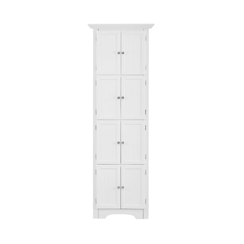 Armoire haute de rangement avec 4 étagères et portes — 61,6 cm (L) × 31,1 cm (l) × 182,9 cm (H), noir et blanc