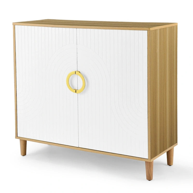 Meuble de rangement moderne avec portes et étagères réglables