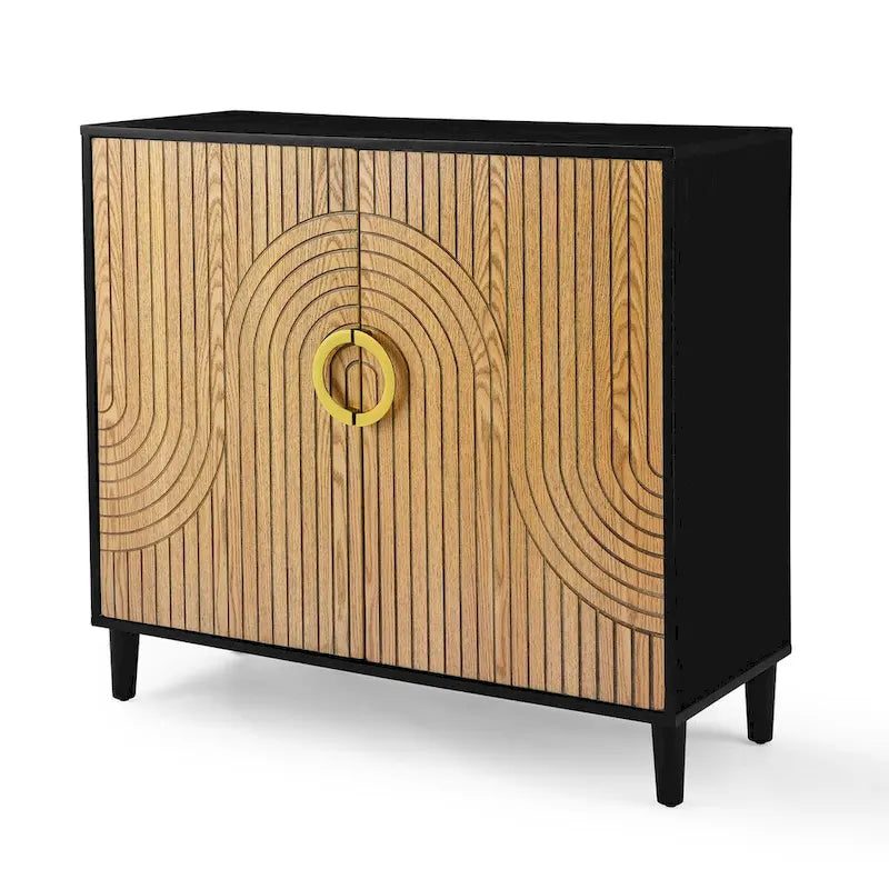 Meuble de rangement moderne avec portes et étagères réglables