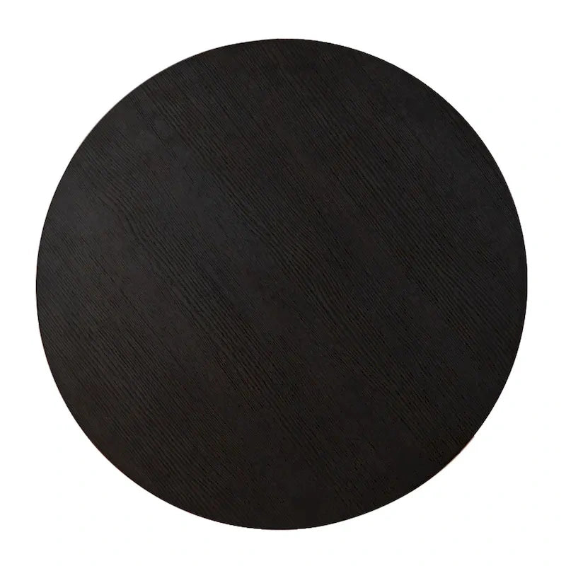 Table de bar ronde à hauteur réglable avec plateau aspect bois et structure en acier — Style industriel, plateau de 59,7 cm