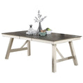Table à manger rectangulaire en bois pour 6 personnes, finition bicolore et construction solide