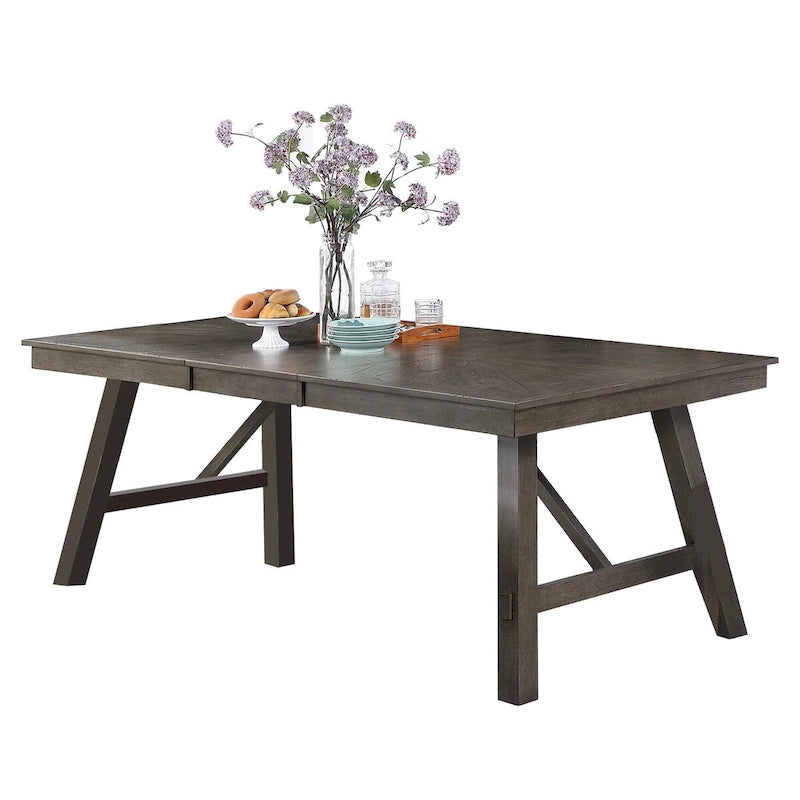 Table à manger rectangulaire en bois pour 6 personnes, finition bicolore et construction solide